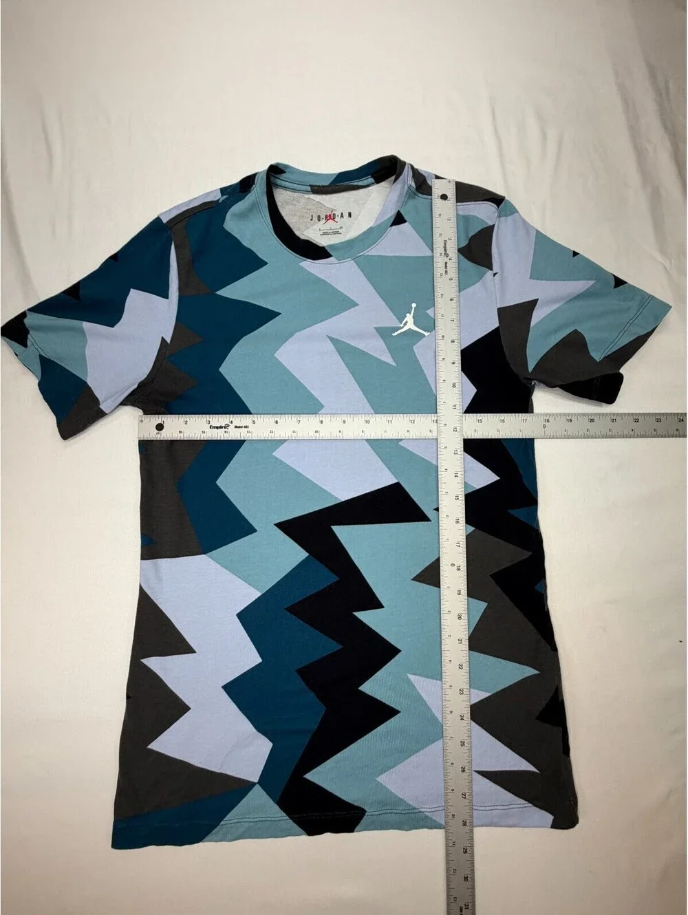 Air Jordan Men's T-Shirt Short Sleeve Flight MVP All Over Print Tee Size S Blue
